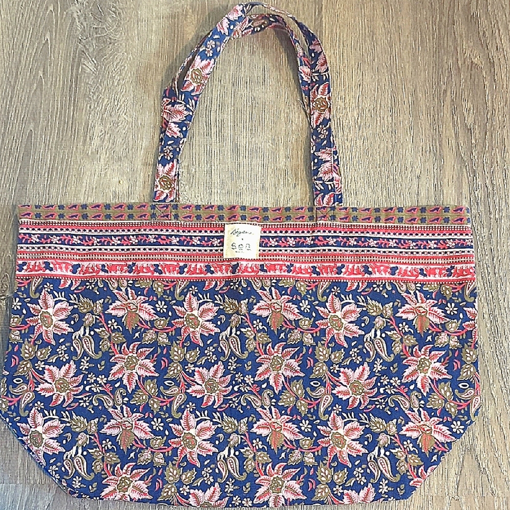 Sezane Multicolor Floral Tote Bag